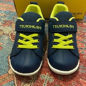 New NWT Tsukhoski Kai Blue Lime Green Sneakers Toddler Size 9.5